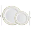 600 Piece Gold Plastic Dinnerware Set Disposable 100 Rim 10 inch and 7 Inch Plates 300 Silverware Cups For Guests 240108