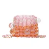 Sacs de soirée Mini sac été 2024 mode fille personnalité chaîne unique épaule bandoulière acrylique perlé tissage fête banquet sac à main