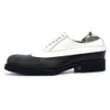 Klassieke Oxfords White Black MixColor Handgemaakte Formele pak Dress Shoes Male Derby Shoe platte hak