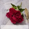 9 Rose Rose Multi-Wayer Pakiet Round Rose Transgraniczny handel zagraniczny Hurtowa jedwabny kwiat High-end Decoration Qxhy