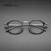 Armação de óculos de acetato masculino, óculos vintage de tamanho grande com prescrição óptica para miopia 240109