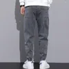 Men's Pants Loose Fit Leggings Jeans For Men Elastic Waist Drawstring Cargo With Ankle-banded Fall