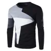 Men's Hoodies Fashion Sweatshirts O Neck Color Block Streetwear Baseball Sports Pullover Long Sleeve Sweatshirt Man Clothing