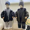 Cappotti imbottiti in cotone per bambini Inverno Plaid solido caldo Ragazzi ragazze Parka con cappuccio 18 anni Giacche trapuntate casual per bambini 240108