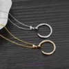 Collana per pneumatici per auto Acciaio al titanio Classico per donna Zircone intarsiato in rame design che non sbiadisce sensazione di temperamento leggero e lussuoso collo con scatola originale