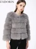 Zadorin S-5xl Mink Coats Autumn zima puszysty czarny futra płaszcza kobiety eleganckie gęste ciepłe futra kurtki dla kobiet topy 240108