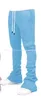 Herfst en winter heren effen kleur casual pluche zakloze maandverband Amerikaanse trendy streetdance set hiphop stapelbroek 240109