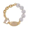 Desginer Viviene Westwoods Ovale Mix and Match Bracciale di perle Donna esagera ins Punk Saturno Bracciale di perle