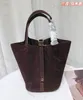 Bolsa feminina de luxo designer clássico avançado tc couro moda grande capacidade balde saco de compras bolsa designer genuíno saco de camurça fosca