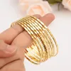 Bangle 4st 24k Gold Plating Dubai India Bangles Women Men Armband African Europeiska Ethiopia Girls Kids Jewelry Wedding Bride Gifts