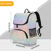 School ToBag Children Plecak Girl Primary Rainbow Leopard Dye Reflective Stripe Book Bag Multi Pockets Japońskie plecaki 240108