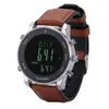 Watches Sunroad FR861N Outdoor Digital Sports Fishing Watch Altimeter+Compass+Barometer 10AMT Vattentät rostfritt stål läderband