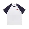 Designer TEE Com Des Garcons PLAY Logo Weißes Baumwoll-Logo-Patch-Herz-T-Shirt Japan Beste Qualität EURO-Größe