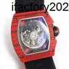 Топ ZF Factory RicharsMiller Tourbillon Корпус из углеродного волокна RM011 RED Automatic Machinery 50 40 мм Роскошные часы от MingxuehuiVJONVJONVJON