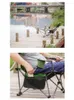 Lägermöbler utomhus fällbara stolen strand bärbar sommar andas mesh camping picknick fiske med kopp förvaring väska