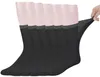 Meias masculinas para diabéticos de cano médio de bambu com dedo do pé sem costura 6 pares L SizeSocks tamanho 10-13 240108