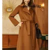 Cashmere Coat Maxmaras Labbro Coat 101801 Pure Wool Light Luxury Gold Camel Sided 100 Pure Cashmere For Womens Mid Length High End Water Wave Mönster Ull Autu