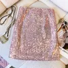 Skirts Korean Version Black Sequins High Waist Pink Sexy Club Mini Skirt Autumn Winter Silver Temperament A-line Short Wrap Hip