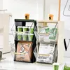 Kitchen Storage Double Layer Desktop Rack Large Capacity Coffee Milk Tea Storing Box Accessories