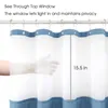 Shower Curtains Double Layer Shower Curtain Waterproof Linen Bath Curtain Liner for Bathroom Bathtub Bathing Cover with Silver Metal