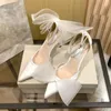 Choo Averly 100 mm chaussures habillées Italie bout pointu asymétrique gros-grain rouge blanc maille fascinateur arcs designer été banquet sandale talons hauts mode femmes sandales