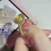 Cluster Rings 2023 New Luxury Yellow Color silver color designer Engagement Ring For Women Lady cheap items with R7980 YQ240109