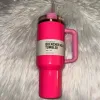 Cosmo Pink Tumblers Winter PINK Shimmery LIMITED EDITION 40 oz Tumblers 40 oz Mugs Lid Straw Big Capacity Beer Water Bottle Valentines Day Gifts Pink Parade
