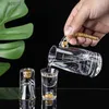 Vinglasglasögon Crystal Liquor Spirits Shot Glasses Gold Box Gold Mountain Tjock Bottom Vinglas Whisky Glass Spirits Vodka Brandy Shot Cup YQ240105