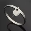 سوار مجوهرات المصمم العلامة التجارية T الكلاسيكية للسيدات سوار مصمم الأزياء Titanium Steel Single Single Heart Bracelet عالية الجودة