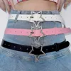 Ceintures Kawaii Rose Y2k Ceinture Pour Femmes Jeans Boucle Réglable Noir Mignon Étoile Clouté Accessoires De Mode Coréenne