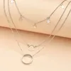 Ожерелья с подвесками ALYXUY, богемное модное ожерелье с геометрическим рисунком Луны и круга для женщин, колье, многослойные очаровательные ювелирные изделия