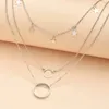 Collares colgantes ALYXUY Bohemian Fashion Moon Circle Collar geométrico para mujeres Gargantilla Joyería de encanto multicapa