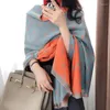 Halsdukar Rindu fashionabla halvmönster Artificial Cashmere Scarf Women's Winter All-Matching dubbelsidig två-ton sjal