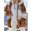 ウィンターコートの女性ダウンジャケット2023フード付きジッパーレディーススプレッチステッチカシミア女性ステッチ格子縞のコート240109