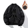 Jaquetas masculinas faux 2 peças jaqueta bomber homens primavera outono inverno retalhos casaco masculino vintage beisebol acolchoado 2024