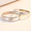Cluster Ringe KOFSAC Koreanische Mode 925 Sterling Silber Ring Für Männer Frauen Hochzeit Zubehör Offene Größe Zirkon Liebe Herz Liebhaber Geschenke