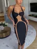 Casual Dresses Street Sexy Spicy Girls Fashion Mesh Splice Slim Party Dress Elegant Women Summer Beach V638