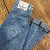 Jeans pour hommes Harajuku Casual Printemps et Automne Denim Crayon Pantalon Bleu Haut de gamme Marque de mode Slim Luxe Droit Cargo