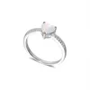 Anelli a grappolo S925 Argento bianco opale Donna Anello a forma di cuore Femminile Vintage Zircone Design Placcato platino Gioielli di lusso Regalo Lady Party