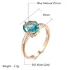 Cluster Rings JULYDREAM Geometric Cut Blue Zircon For Women 585 Gold Color Minimalist Party Jewelry Statement Accessories Hypoallergenic