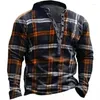 Felpe con cappuccio da uomo Moda uomo manica lunga streetwear felpa primavera stampa scozzese vintage top con scollo a V magliette abbigliamento felpa con cappuccio maschile