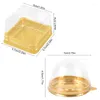 Present Wrap 10st Square Clear Moon Cake Boxes Egg Yolk Puff Mousse Cupcake Tray Plast Packing For Wedding Birthday Party Decor