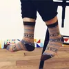 5Pairs Casual Autumn Winter Men's Socks Thick Warm Socks Retro Stripes High Quality Women Socks Couple Models For Snow Boots 240104