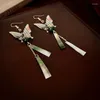 Boucles d'oreilles pendantes classiques Vintage Style chinois, clous papillon, accessoires exquis pour femmes, bijoux romantiques