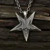 Collane con ciondolo Vintage Punk Pentagramma Unisex Uomini e donne Universali Argento antico Colore Catena Regali di gioielli per feste all'ingrosso