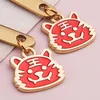 Ensembles de vaisselle Q6PE Pendentif de dessin animé en acier inoxydable cuillère à mélanger fourchette année chinoise souvenir du zodiaque café dessert vaisselle