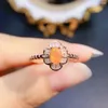 Cluster Rings FS S925 Sterling Silver 4 6 Natural Fire Opal Flower Ring Certificate Fine Fashion Charm Wedding Present SMYELLT FÖR KVINNOR