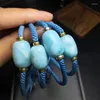 Bracelets à maillons tissés en Larimar naturel, à la mode, de guérison, personnalisés pour hommes et femmes, bijoux en pierres précieuses, cadeau pour amoureux, 1 pièce