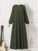 Etniska kläder 2024 Summer Turkiet Muslimsk klänning Kvinnor Modest Islamiska Kaftan i Dubai -stil Abaya Caftan Marocain -klänningar