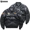 Air Force MA1 Pilot Giacca in cotone da uomo Double Sided Lettera Ricamo Addensare Bomber Cappotto Retro Trendy Maglia da baseball militare 240108